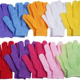 10 Pairs Exfoliating Gloves,Made of 100% Nylon,10 Colors Double Sided Exfoliating Gloves for Beauty Spa Massage Skin Shower Body Scrubber Bathing Accessories.