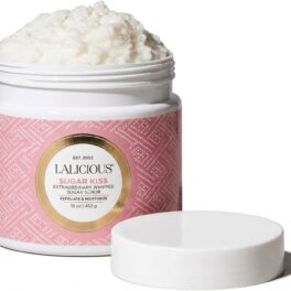 LALICIOUS Sugar Kiss® Extraordinary Whipped Sugar Scrub for Body, Moisturizing Body Exfoliator with Coconut Oil & Honey for Radiant Skin, Shave after rinsing, No Parabens - Large 16oz