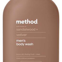 Method Men Body Wash, Sandalwood and Vetiver, Paraben and Phthalate Free, Quick-Lathering Cleansers, Cruelty Free, 28 oz